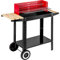 tectake 402329 Barbecue Chariot Charbon de Bois, Mobile sur deux Roues, Poignée pratique en Bois