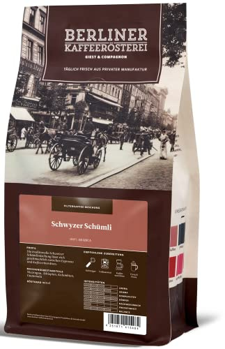 Berliner Kaffeerösterei - Schwyzer Schümli (250g / ganze Bohne), Röstgrad Kaffee: mittel, 100% Arabica Bohnen, Aromaprofil: Fruchtig/Nussig/Röstig