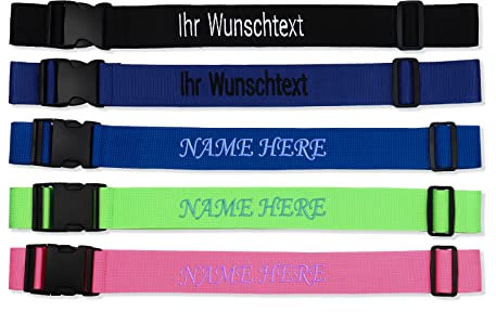 Personalisierter Gepäckgurt Benutzerdefinierter Verstellbarer Koffergurt mit Namen (2PACK)