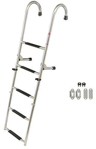 GXYWADY Scaletta telescopica in acciaio inox a 2 gradini+3 gradini di ricambio per pontoni camper navi Piscina bacino nautico kayat