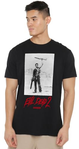 Cotton Soul Evil Dead 2 Chainsaw Mens T Shirt, Black, Medium