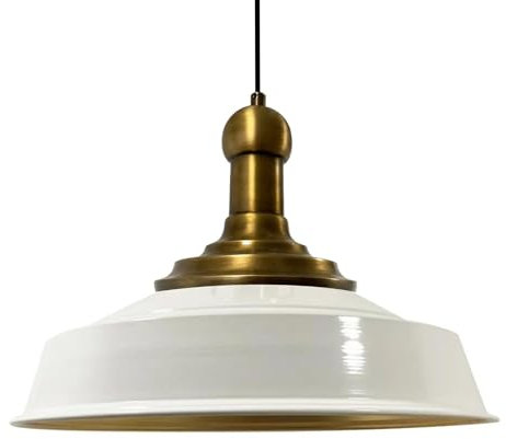 bamyum Asletl Long-Knob Hängelampe Industrial Vintage Ø41 cm, Küchenlampe Hängend Vintage, Pendelleuchte Esstisch Vintage, Hängelampe Esstisch, Wohnzimmerlampe Pendelleuchte Weiß Metall Küchenlampe