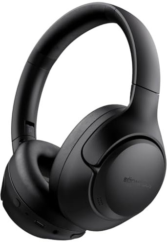 Boompods Orbit ANC Bluetooth Kopfhörer - Over-Ear ANC Kopfhörer mit Aktiver Geräuschunterdrückung, 18 Std. Akku, kabelloser Over Ear Headset mit Mikrofon, USB-C, Schwarz
