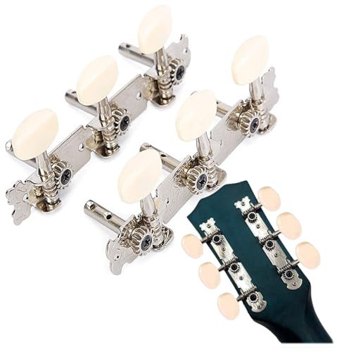 ZHYUAN 4 Stück Gitarre Mechaniken Knöpfe,Mechanische Stimmwirbel für Gitarre,Gitarren Saiten Stimmwirbel,Klassischer Gitarren-Saiten Stimmwirbel,Klassischer Gitarren-Stimmwirbel,für Klassische Gitarre