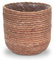 Decorasian Pot de Fleurs en jonc de mer - Cache-Pot tressé - Panier à Plantes décoratif avec Insert en Film Plastique dans Le Style Boho - Natuel/Rouge - 24cm