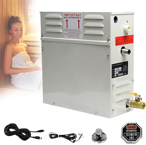 Qiang Générateur De Vapeur Domestique Générateur De Hammam Kit Douche Sauna Spa Maison 3-20m³ Générateur De Vapeur Douche Bain Turc avec Contrôleur,Facile à Installer,220V-15KW