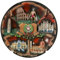 Piatto decorativo in ceramica 3D in stile vintage italiano, dipinto a mano, con punti di riferimento italiani, souvenir e regalo perfetto dall'Italia (20 cm) (Italia 5 città in rosso)