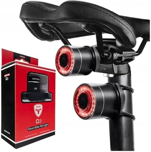 Luce Posteriore LED per Bicicletta - Ricarica USB Fanale Posteriore Bicicletta Freno Intelligente - Luce Bici Da Corsa Super Luminosa - 4 Modalità - Faro Posteriori Ciclismo - Smart Light Luci mtb