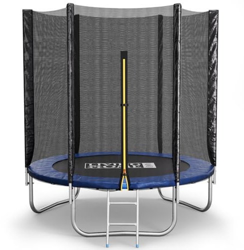 The Fellie Trampoline for Kids 8FT Kids Trampoline with Safety Enclosure Net Indoor Outdoor Trampolines for Toddlers Junior Jumper Trampoline with Ladder