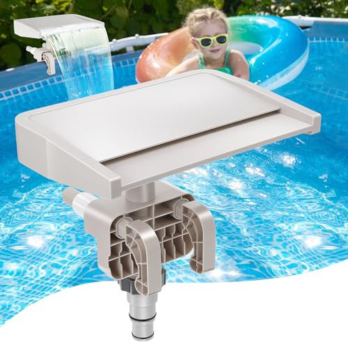 Hanaoyo Pool Fountain Waterfall for above Ground Pools, Smooth Flowing Pool Waterfall, above Ground Pool Accessories, Cooling and Relaxation Pool Fountain for Outdoor Decor, Swimming Pool