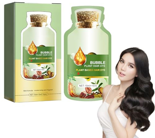 Pflanzenblasen-Haarfärbeshampoo, Plant Bubble Hair Dye Shampoo, Haarfärbeshampoo mit Pflanzlichen Inhaltsstoffen, Natürliches Shampoo Zum Färben Dunkelbraun Bubble Dyeing Perfume Essential Oil