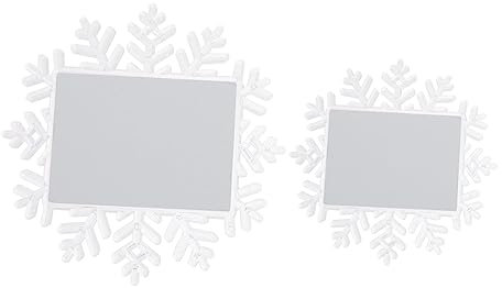 CORHAD 2pcs Snowflake Picture Frame Pendant Christmas Tree Decorations Sublimation Ornaments Diy Craft Present Set