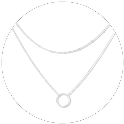 XQMMGO Collana da donna a più file, collana da donna, a stratificazione, bigiotteria boho, collana da donna, collana con ciondolo, girocollo (oro), Metallo