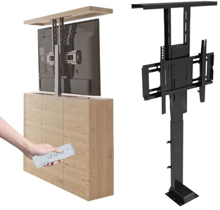CAMEKIGZ Elektrischer TV-Liftständer – verstellbare TV-Halterung – ausziehbarer elektrischer TV-Lift – kann in einem Schrank versteckt Werden, motorisierte TV-Halterung, bis zu 60 kg, Ausfa
