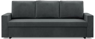 Mebligo - NEO Kollektion Sofa 3 Sitzer Mit Schlaffunktion 220 x 92 x 85 cm, Schlafsofa Klein Mit Bettkasten, Wohnzimmer 3 Und 2 Sitzer, Dunkelgrau