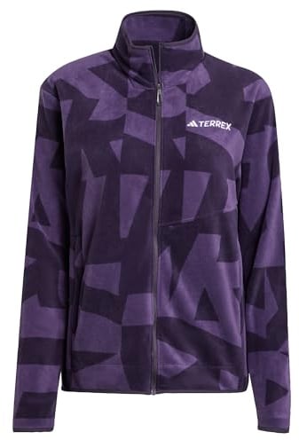 adidas Damen Terrex Multi Printed Full Zip Fleece Jacket, Aurora Black/Aurora Plum, L