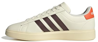 adidas Men's Grand Court 2.0 Shoe, Off White/Aurora Ruby/Semi Impact Orange, 11 UK