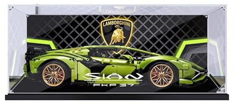 Baustein Acryl Vitrine Schaukasten Staubdichte Vitrine für Lego 42115 Technik Lamborghini Sián FKP 37 (Vitrine nur enthalten, kein Lego Kit) - 3mm
