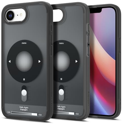 Spigen für iPhone 16e Hülle [Anti Vergilbung] Ultra Hybrid MagFit iPhone 16e Case Handyhülle Transparent Dünn Slim Kompatibel mit MagSafe Zubehör -Classic Black