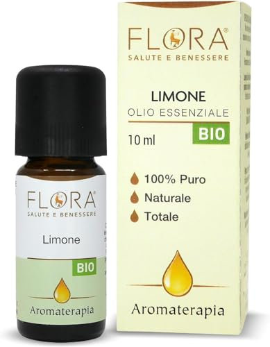 FLORA Olio Essenziale di Limone pack da 3 Pz da 10 ml BIO‑CODEX 10 ml – 100 % Puro e Naturale Citrus limon Profumo Agrumato Energizzante Uso Alimentare Aromaterapia Diffusore Cosmesi e Pulizie Green