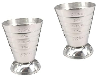Ciieeo 2 Piezas Taza Medidora Barra Jigger De Onzas Taza De Tiro De Medición Barra De Jigger Vaso Medidor Silver