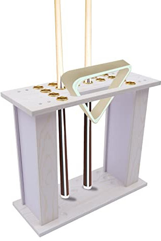Tyvotrend Biljard Queue-hållare för 16 köer hylla biljardtillbehör köställ kulhållare, biljardköhållare för biljardrum klubb, vit, 60 x 24 x 53,4 cm