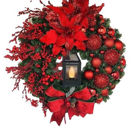 Ghirlanda natalizia per porta d'ingresso, ghirlande di Natale per finestre e ghirlande per porta d'ingresso, decorazione per porta d'ingresso, decorazione moderna per porta d'ingresso, ghirlanda