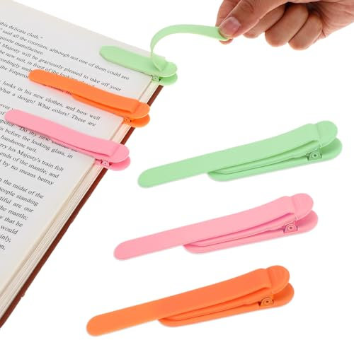 3Stk Automatische Lesezeichen Silikon,Intelligente Silikon Lesezeichen,Lesezeichen zum Lesen,Silikon Lesezeichen Clip,Tragbare Automatische Bookmark,Lesezeiche Geschenke für Buchliebhaber Leser Lehrer