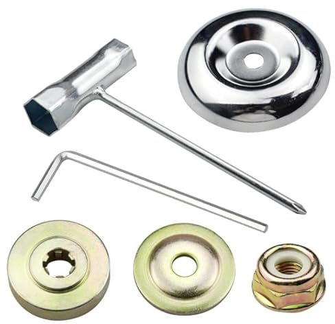 Raheem 6 STK Freischneider Zubehör Metallgetriebe Klinge Mutter Set Mäher Metall Zahnradmutter für Motorsensen Rasenmäher Blade Adapter Kit