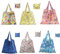 ROSSRORE Reusable Grocery Lightweight and Durable Shopping Bags, Washable and Foldable Women's Cloth Bags, 6-Piece Set with Widened Handles and Separate Zippered Storage Pouch Size M Flower
