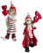 2er Set Dekofigur Clown mit Luftballons | rot weiß | Karneval Köln Harlekin | 22 cm