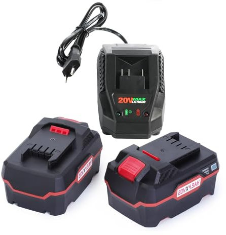HHiMXPO 2x 20V 4.5Ah Li-Ion Batteria e 1x 21V 2.4Amp Caricatore Rapido Compatibile con Parkside 20V Utensili elettrici senza fili