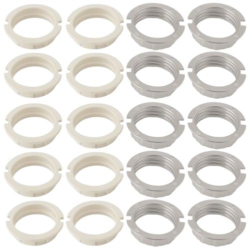 EMSea Lot de 20 Anneaux de Douille de Lampe G9 Anneaux d'adaptation de Support d'abat-jour M20 Anneaux de Réduction d'abat-jour G9 Anneaux de Retenue pour Luminaire