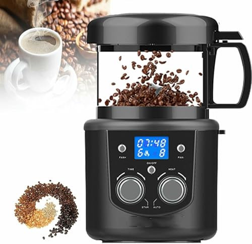 LYJYUJIE Automatic Coffee Beam 2 In 1 Of 1400 W, Domestic Coffee Toaster With Cooling Function, 2 Roasted Modes + 8 Toast Levels + 15 -Minute Timer ~/