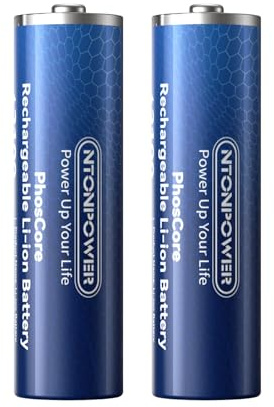 NTONPOWER Piles Lithium AA 1,5 V 2100 mWh Rechargeables USB-C avec câble, Lot de 2, pour Lampe Torche, Jouets et télécommande