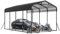Aufun Garage de tente en métal de 30,5 x 50,8 m, auvent haute performance avec base renforcée, toit en acier et cadre entièrement en métal, abri de garage extérieur pour voiture, camion et bateau, 6 x