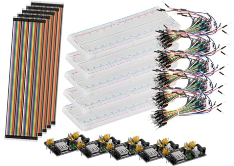 VALICLUD Solderless Breadboard Starter Kit Point Board Power Supply Module Compatible with Jumper Wires Pin Cables for DIY Electronics Learning and Experimentation