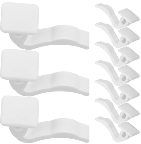 TOPPERFUN Radiator Cover Brackets Plastic Inserts 6.2mm Fixing Clips White | Press fit replacement support hooks for home heating panels, wall mount radiator covers, heat resistant ABS plastic fixings