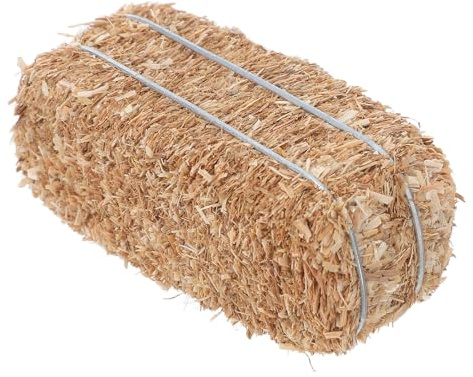 CIMAXIC Mini Artificial Hay Bale Rustic Beige Decorative Accessory | Realistic Haystack Texture, Plant Debris and Wire Build, for Miniature Scenes, Cake Decorating and Centerpieces