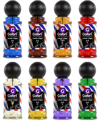 Gabri Professional 8 x Barber Cologne Aftershave je 250 ml | mit kühlender Wirkung | 8 unterschiedliche Düfte | für stilbewusste Männer
