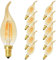 Tuoplyh 10 Stück C35 4W Retro Dimmbar Glühfaden LED Kerze Lampe, 2700K Warmweiß 400 Lumen, Ersatz für 40W Glühlampen, E14 Fassung, Flamme Form, Vergoldet Glas, 360° Abstrahlwinkel