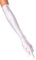 krautwear® Damen Handschuhe Spitze Ellenbogen Lang Abendhandschuhe Gerafft Braut Kurz Satin Schleife (Weiss-053)