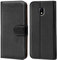 Verco Handyhülle für Galaxy J3 (2017) Hülle, Klapphülle für Samsung Galaxy J3 Tasche PU Leder Flip Case Brieftasche - Schwarz