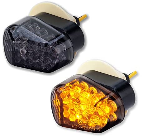 Germany Motorsports LED Motorrad Mini Micro Blinker Verkleidungsblinker Yamaha R1 R6 FZ1 FZ6 XJ6 R125 schwarz getönt Miniblinker 1 Paar