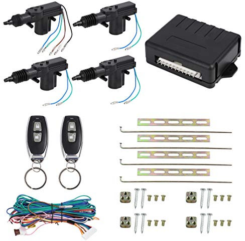 X AUTOHAUX 4 Doors Central Lock Locking System Keyless Entry Kit Only for 12V