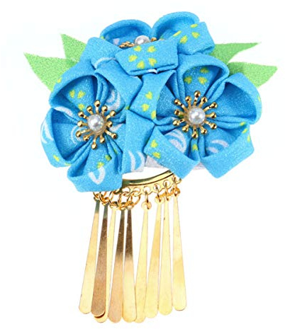 Amosfun Accessoire De Cheveux Style Japonais Kimono Pince À Cheveux Fleurie Pour Hanfu Barrette Avec Glands DéCoration Traditionnelle 7.00X7.00X3.00Cm