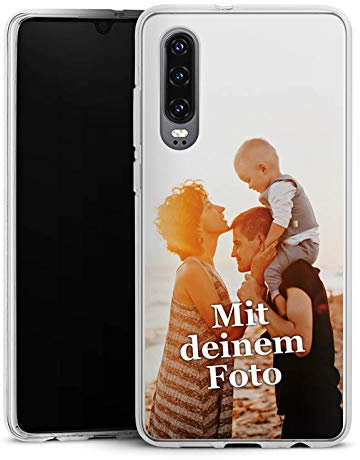 Silikon Hülle kompatibel mit Huawei P30 Case transparent Handyhülle Selbst Gestalten Personalisieren Zum Anpassen