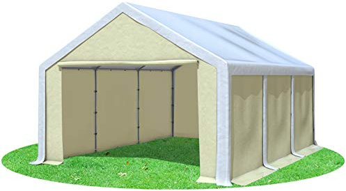 Stabilezelte Partyzelt 4x6m Modular Professional PVC 500 g/m² ohne Fenster Weiss BEIGE