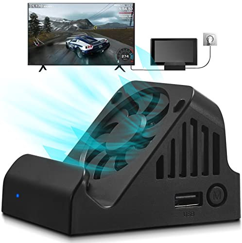 Switch Dock, TV Projection Charging Dock for Nintendo Switch, Cooling Fan Compact 4K HDMI Adapter, Portable Switch Charging Stand, Switch Docking Station USB 3.0