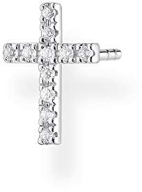 Thomas Sabo Damen Einzel Ohrstecker Kreuz silber, 925 Sterlingsilber